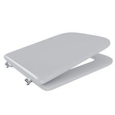 Sedile WC copri water legno MDF tavoletta universale design quadrato bianco