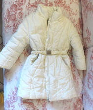 Cappotto bambina giaccone piumino piuma lungo cintura bianco Papermoon 4 anni