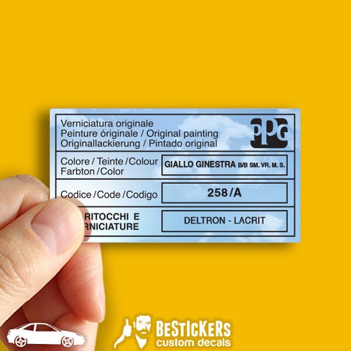 Adesivo etichetta vernice - , ppg