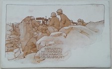 CARTOLINA REPARTO MITRAGLIATRICI MITRAGLIERI ARMATA GRAPPA REGIO ESERCITO WW1 M2
