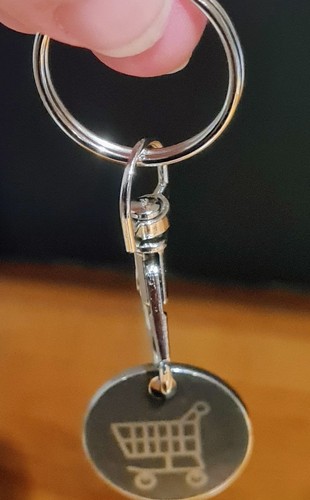 Trolley coin keyring - keyring, removable
