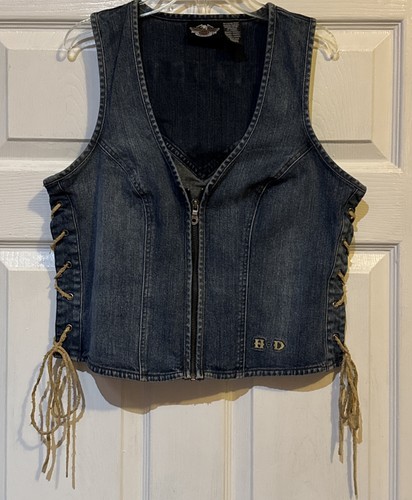Gilet jeans vintage harley - jeans,