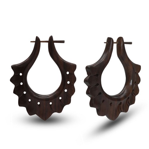 Orecchini legno marrone - legno,
