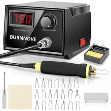 BURNNOVE Kit Pirografia Legno 60W 220V Pirografo Digitale con Temperatura