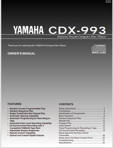 Yamaha cdx 993 lettore cd - yamaha,