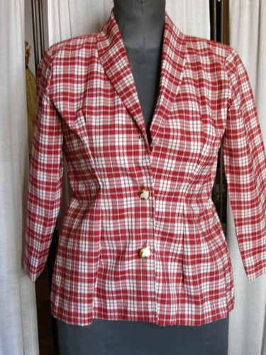 Giacca bianca rossa fantasia - giacca,