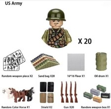 Mattone ad incastro seconda guerra mondiale soldato militare USA esercito minifigure Vietnam x20