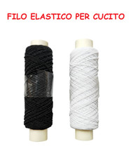 2 SPOLETTE da 30 metri cadauna di Filo Elastico per Cucire