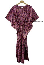 Abito caftano bohemien rosa