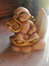 THUN originale Angelo musicista su Luna. Thun pottery musician Angel moon