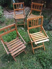 4 SEGGIOLINE SEDIE BIMBO IN LEGNO  PIEGHEVOLE ANNI 40/70 VINTAGE VARI ANNI 