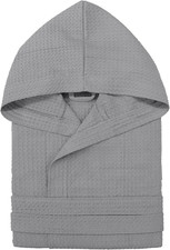 Accappatoio Nido D’Ape Unisex Uomo Donna in Cotone Con Cappuccio, Tasche E Cintu