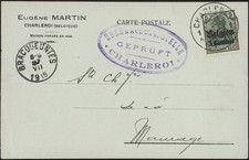 BELGIO, 1915. Scheda Censore