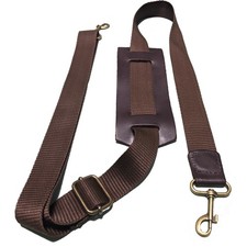 Brown fabric and leather strap