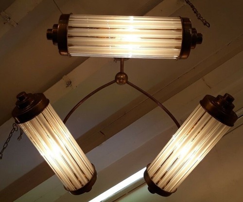 Lampadario con asta ottone - asta, in
