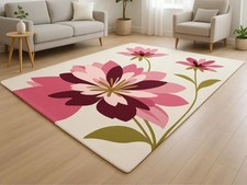 Tappeto floreale trapuntato a