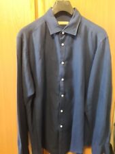 camica blu scuso 43 lino conbipel