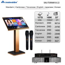 InAndon V5 MAX 22" Touch Screen Lettore Karaoke Mix ECHO 2*Mics 10T 168K canzoni