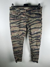Ralph Lauren Pantaloni Donna Army Militari Camouflage Denim Jeans Pants Size M