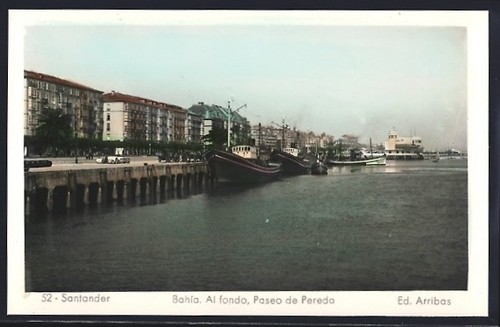 Cartolina santander bahia - santander,, al