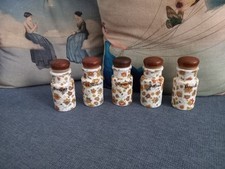 Lotto Set di 5 Barattolini barattoli Porta Spezie Vintage arcopal