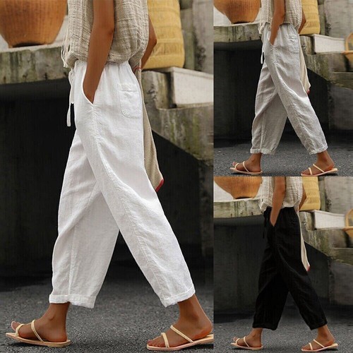 Pantaloni donna cotone lino - pantaloni,
