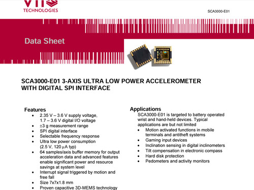 Accelerometro assi vti - accelerometro, 3