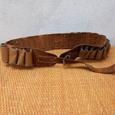 Vecchia Cartuccera Cintura  A Cartuccia In Cuoio 12 X 30