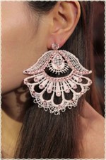 Orecchini in pizzo macrame