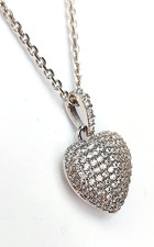 collana argento 925 donna con cuore ciondolo pendente gioiello zirconi brillanti