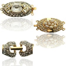 Chiusura per collana bracciali oro a 2 /3 fili perle di fiume zirconi fermatura