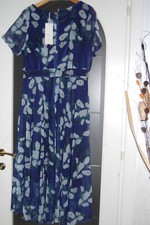 Abito blu, lungo, tessuto