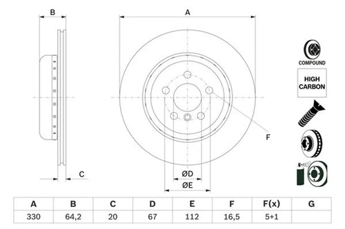 Disco freno bosch - disco,
