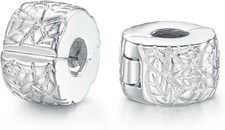 Autentico 2 pezzi clip blocco distanziatore tappo charm perline abiti bracciale Pandora NUOVO USA