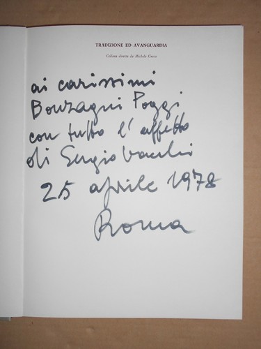 Sergio vacchi autografo dedica - autografo,
