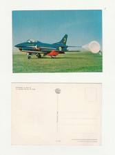 cartolina postale VELIVOLO FIAT G. 91  PAN atterraggio su prato FRECCE TRICOLORI