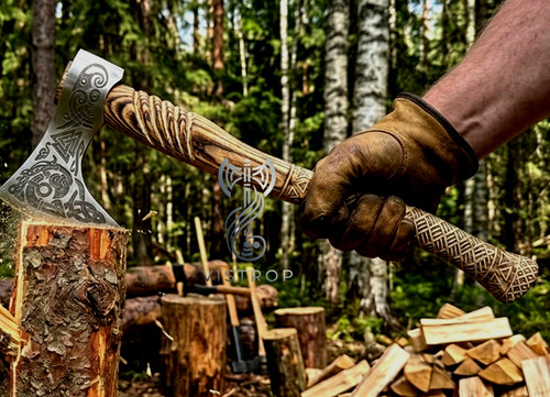 Ascia vichinga valknut corvo - valknut,