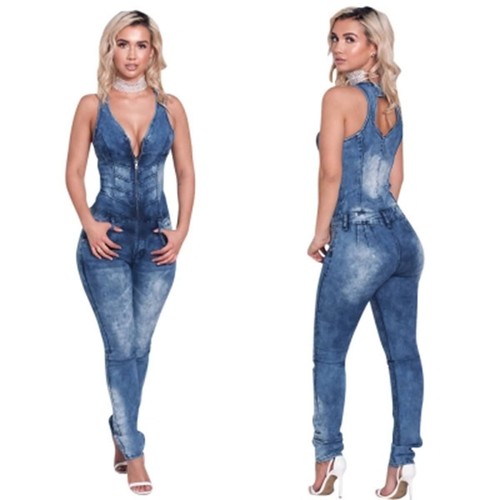 Abito tuta aderente blue jeans - abito,