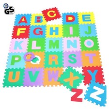 TAPPETO PUZZLE PER BAMBINI SET 36 PEZZI GIOCO TAPPETINO LETTERE ALFABETO GOMMA