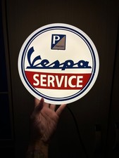insegna luminosa vespa service diametro 25 cm
