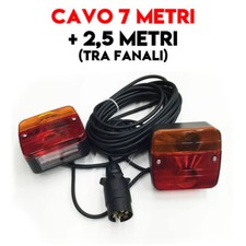 KIT FANALI POSTERIORE PER RIMORCHIO CARRELLI ROULOTTE TRATTORE 7 + 2,5 MT 24482