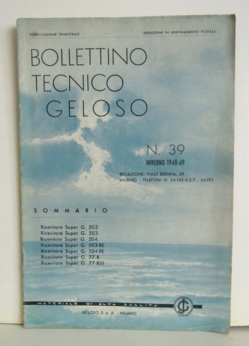 Btg bollettino tecnico - bollettino,