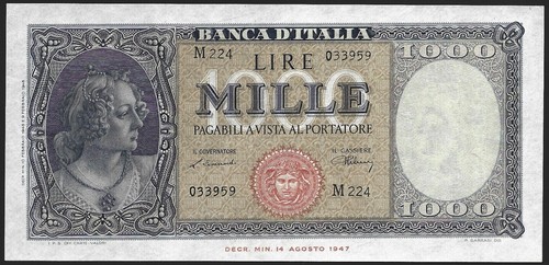 1000 lire busto italia - busto, d'italia