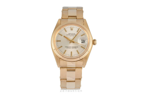 Rolex date silver dial - 34, oro
