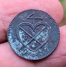 Moneta rame Sumatra British East Indies EVIC cuore 1 Keping 1787 / AH 1202_Z240