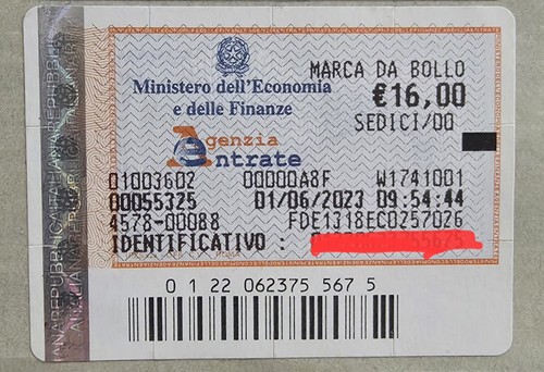 Marca bollo 2023 - marca, da
