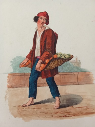 Stampa antica costumi del - stampa,