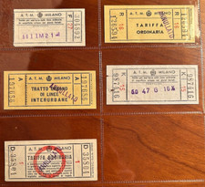 Vecchi Biglietti Autobus  Tram - ATM - Milano  anni 50/60 Originali Perfetti