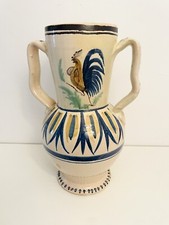 ? Ceramica Popolare Puglia Antico Grande Vaso Biansato Galletto Grottaglie