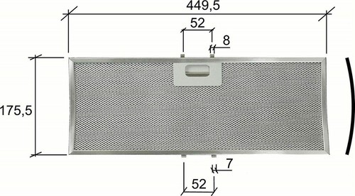 Filtro alluminio curvo per - filtro, alluminio"curvo"